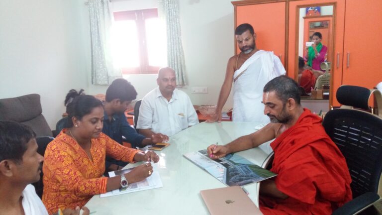 Statue Of Equality Brochure in Making and Swamiji Suggesting