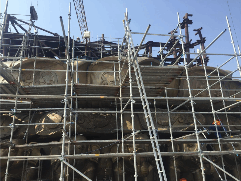 Statue of Equality Project – Fixing of Lotus Petals Fourth Level Completed