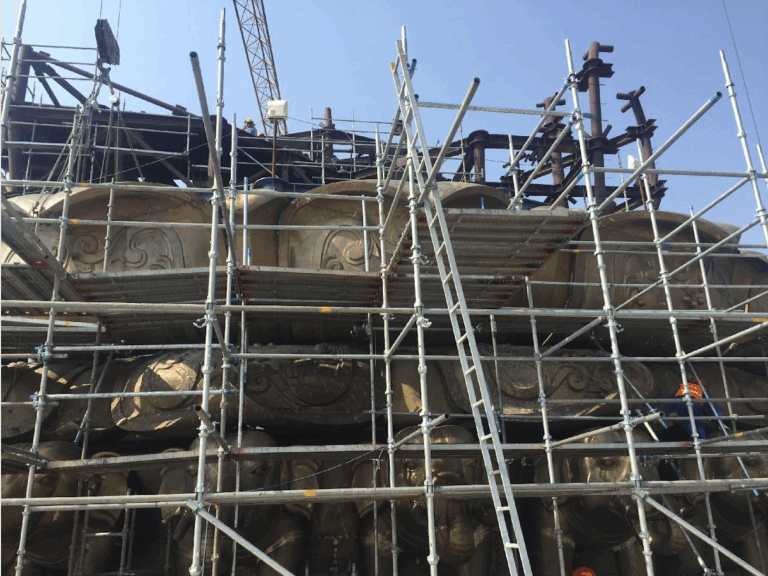 Statue of Equality Project – Fixing of Lotus Petals Fourth Level Completed