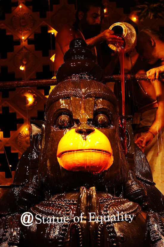 Hanuman Jayanthi Abhishekam Honey at Statue of Equality Shamshabad