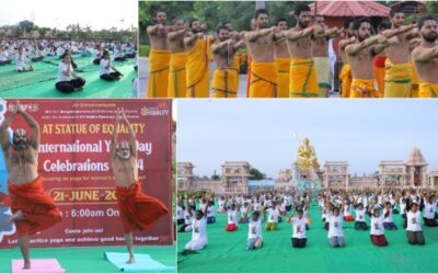 Statue of Equality celebrated  International Yoga Day