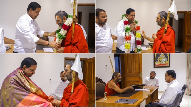 TTD Chairman Sriman B.R Naidu ji met HH Chinnajeeyar Swamiji.