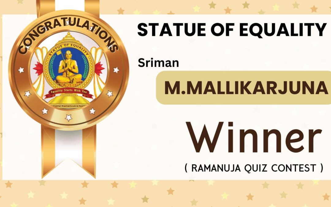 Ramanuja Quiz Contest winner at Statue of Equality.