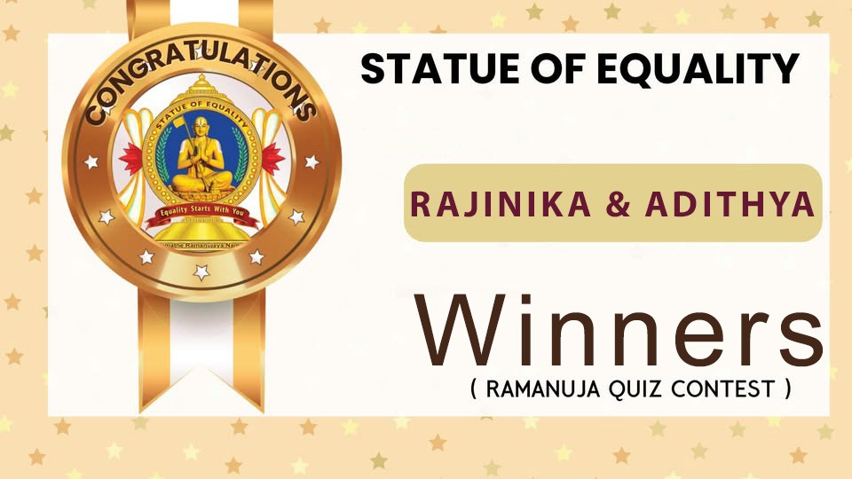 Ramanuja Quiz Contest winner at Statue of Equality