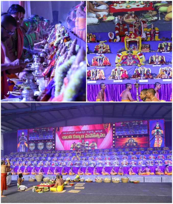 Lord in 108 forms ready to bless all of us, being seated in four rows