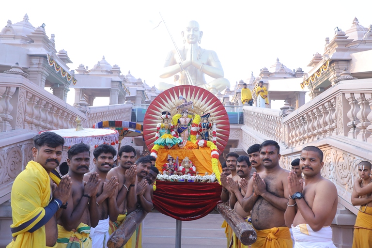 Samatha Kumbh 2025 Statue of Equality Surya Prabha Vahana