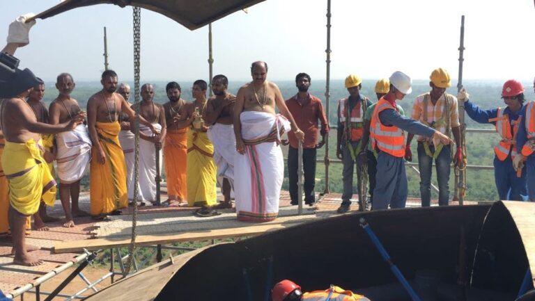216 Feet of Ramanujacharya Statue Now Seen in Complete Posture!