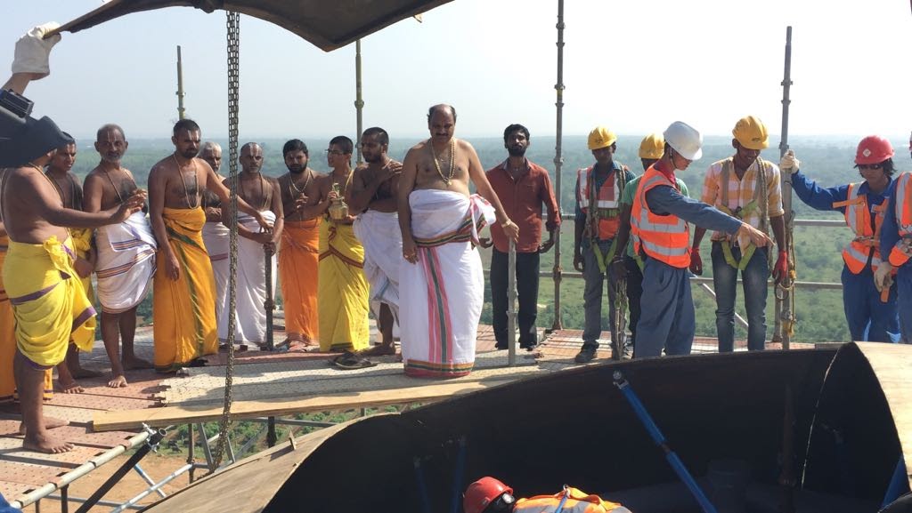 216 Feet of Ramanujacharya Statue Now Seen in Complete Posture!