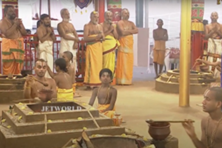 Morning prayers Aradhana at yaga sala