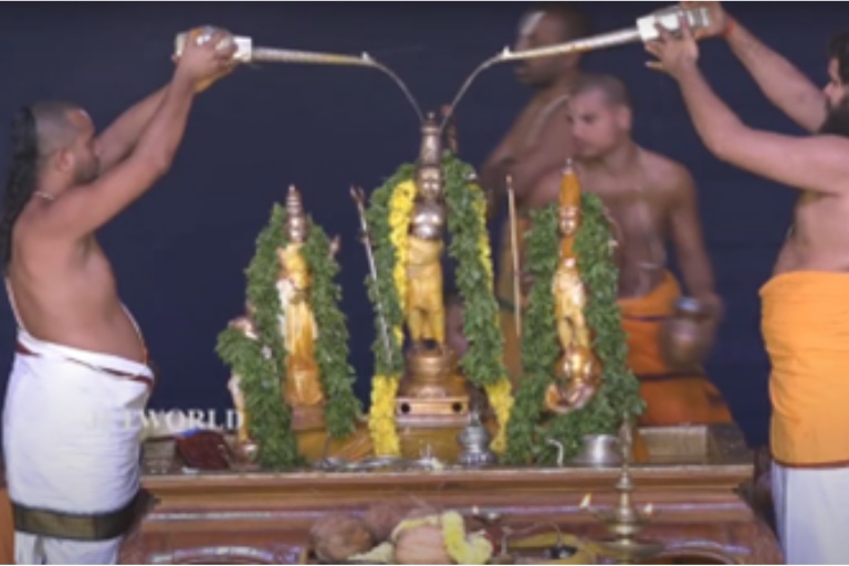 Sankha dhaara and chakra dhaara snanam