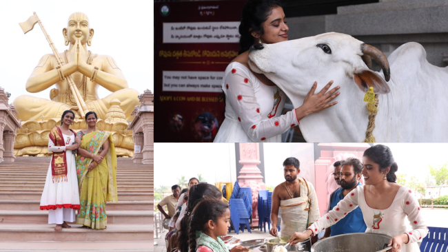 Actress Sri Roopa Koduvayur Ji Visits the Statue of Equality and Receives Divine Blessings