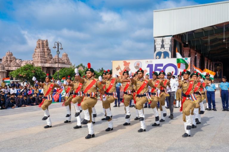 Vedic Gurukulam students Independence Day Statue of Equality
